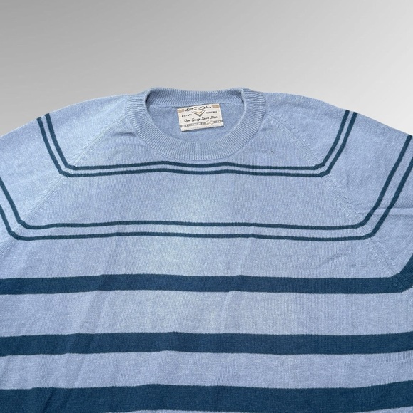 Vintage 90s BC Ethic Blue Striped Knit Tee 🔵 - Picture 3 of 5